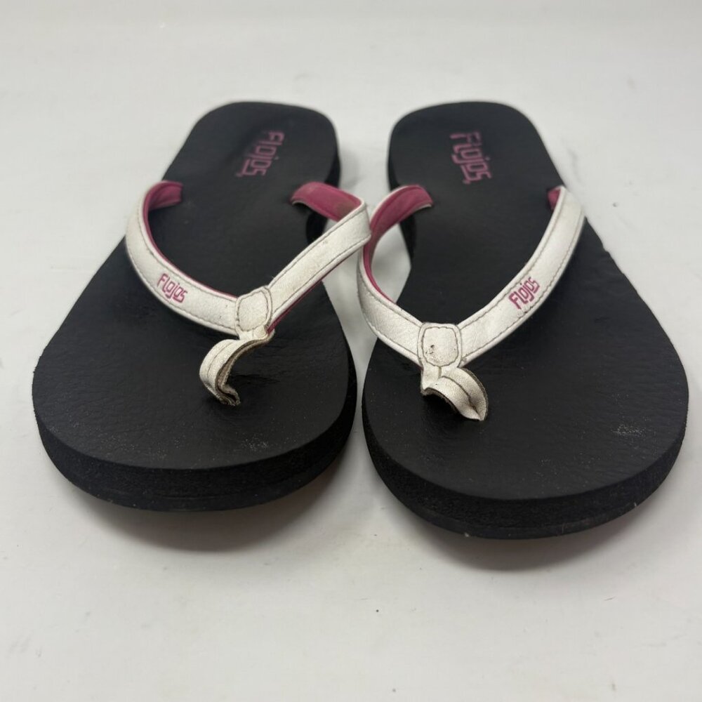 New Women’s Flojos Fiesta White & Pink Flip  Flops Women Size 10
